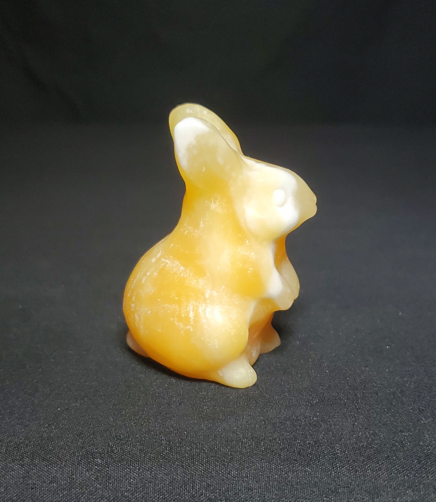 Honey Calcite Bunny Carving