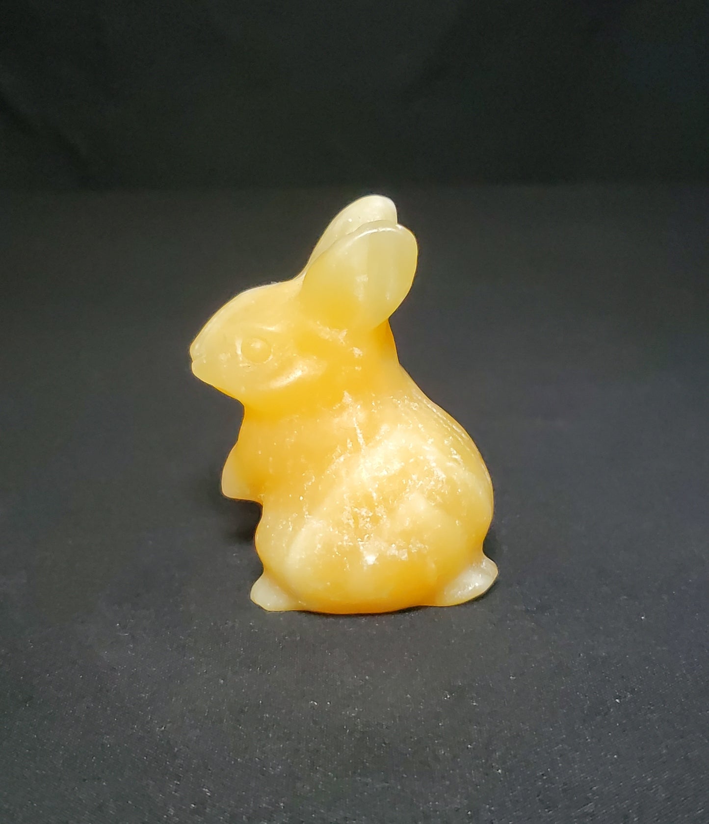 Honey Calcite Bunny Carving