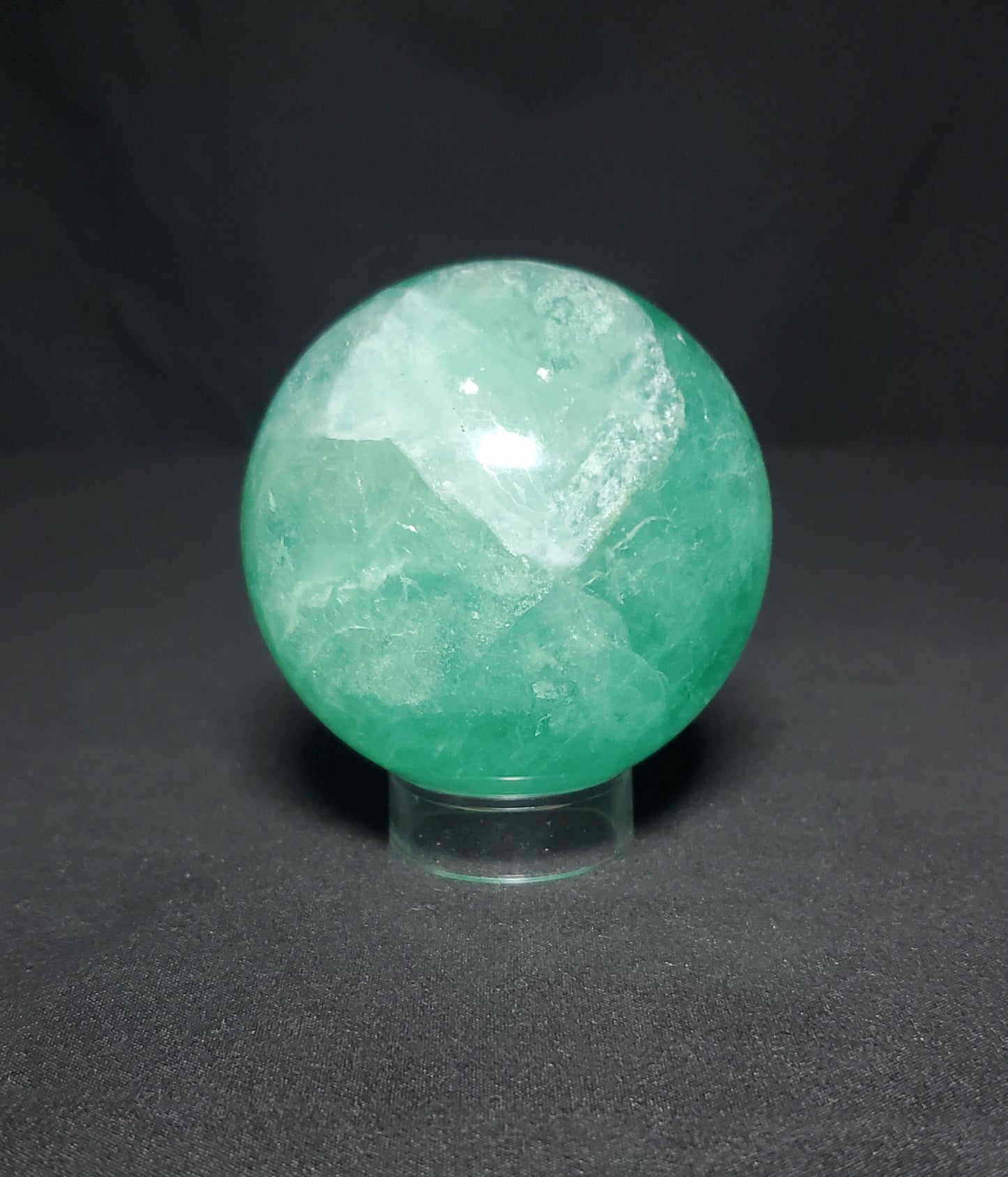 Green Fluorite Sphere with Rainbow #