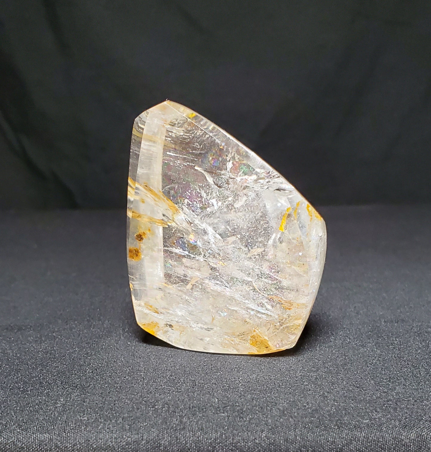 Clear Quartz Freeform with Rainbow