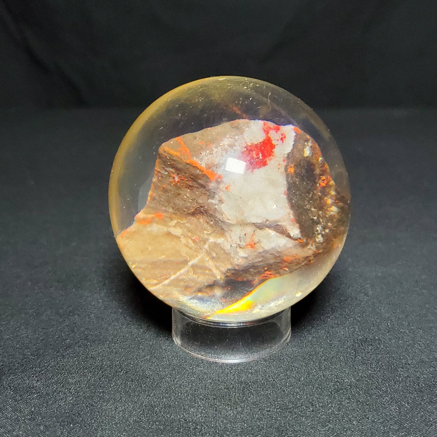 Cinnabar Freeform within Resin Sphere