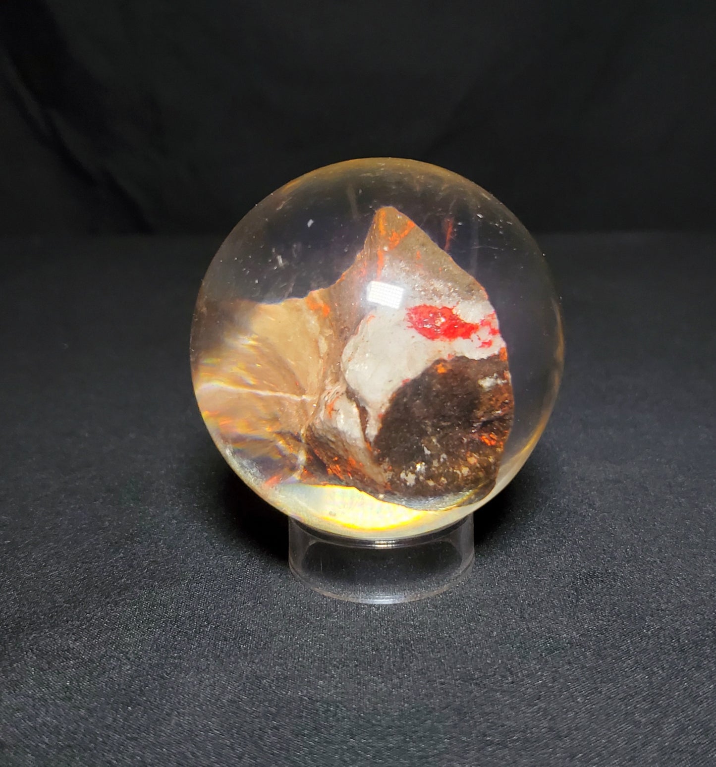 Cinnabar Freeform within Resin Sphere