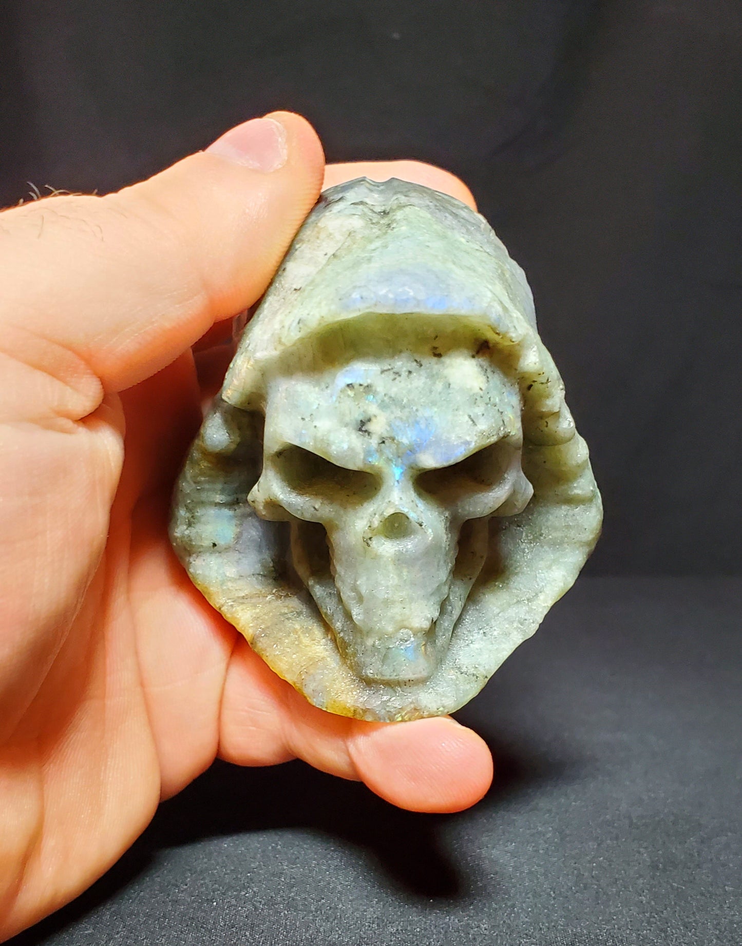 Labradorite Grim Reaper Carving