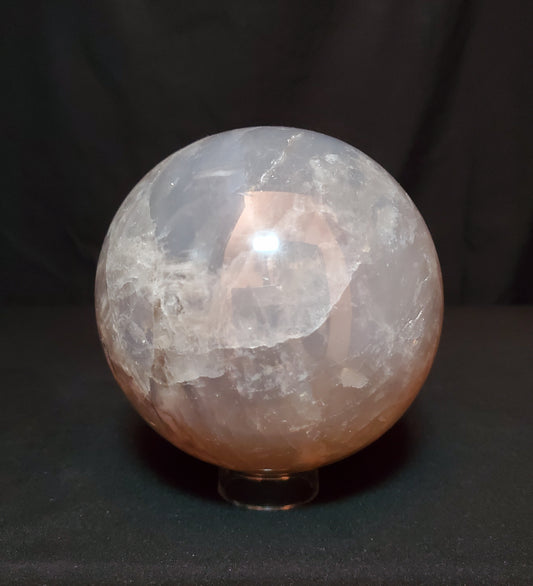 Blue Rose Quartz Sphere With Rainbow