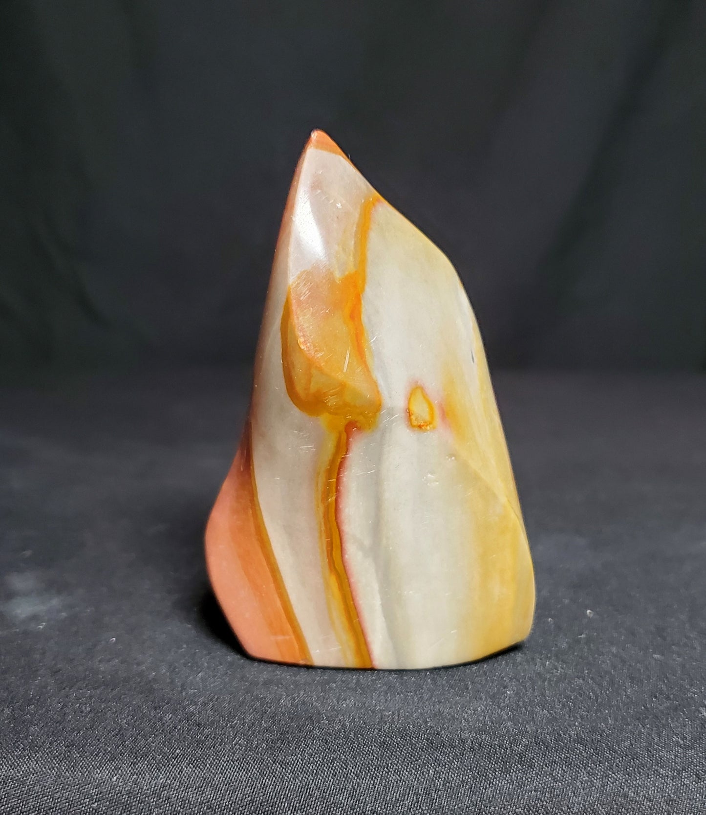 Polychrome Jasper Flame Carving #