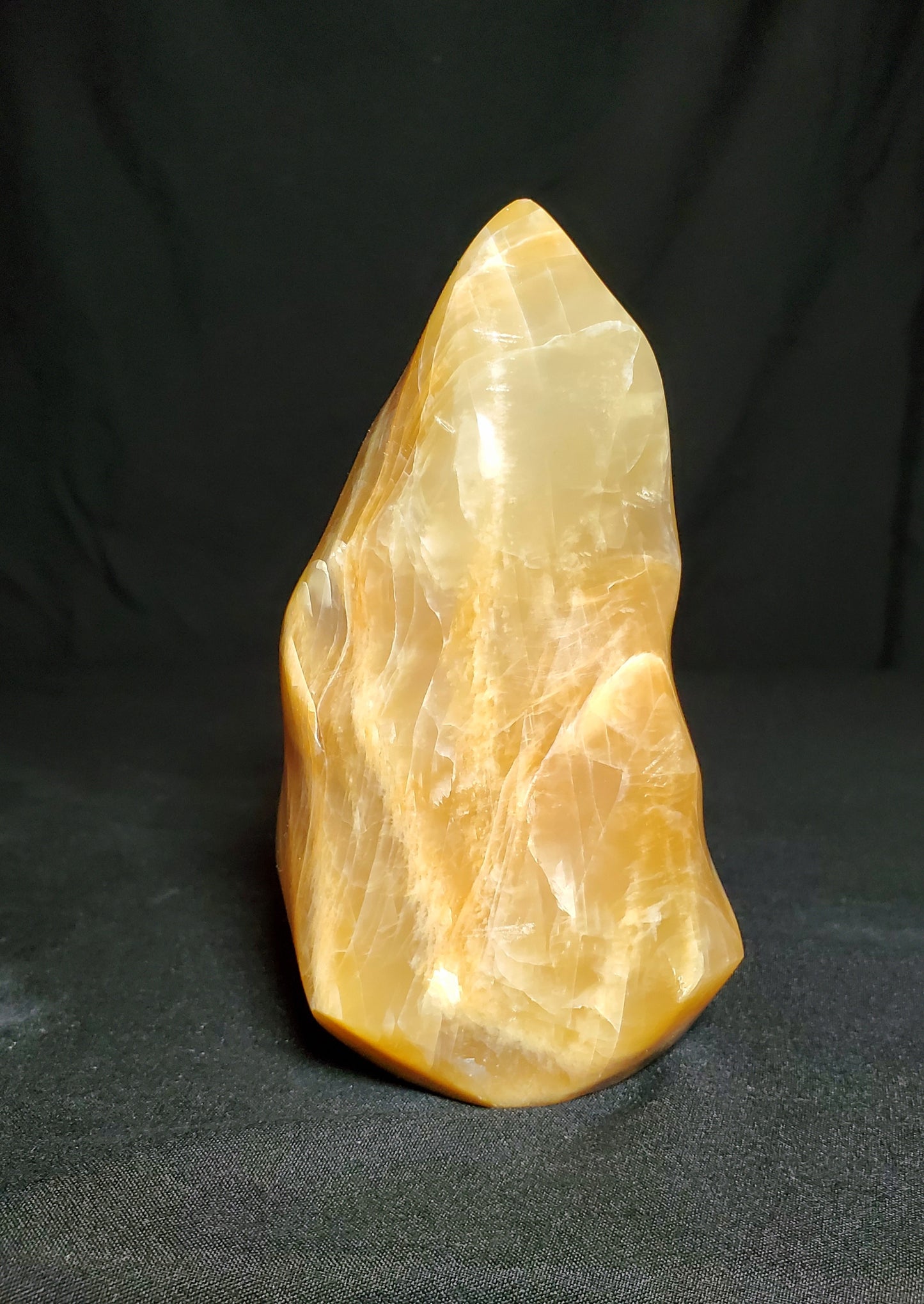 Peach Moonstone Flame Carving #