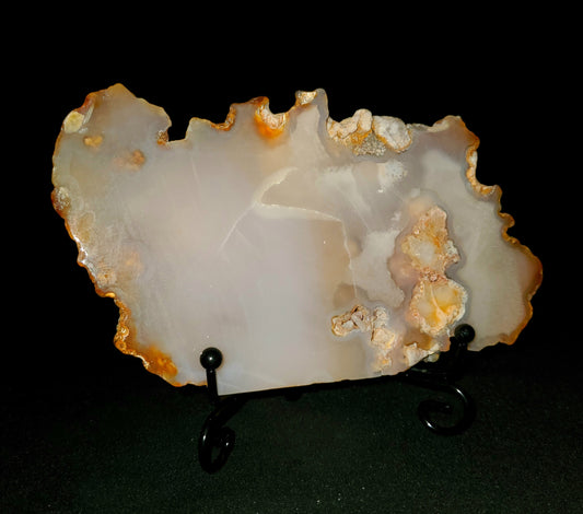 Flower Agate Slab with Stand #