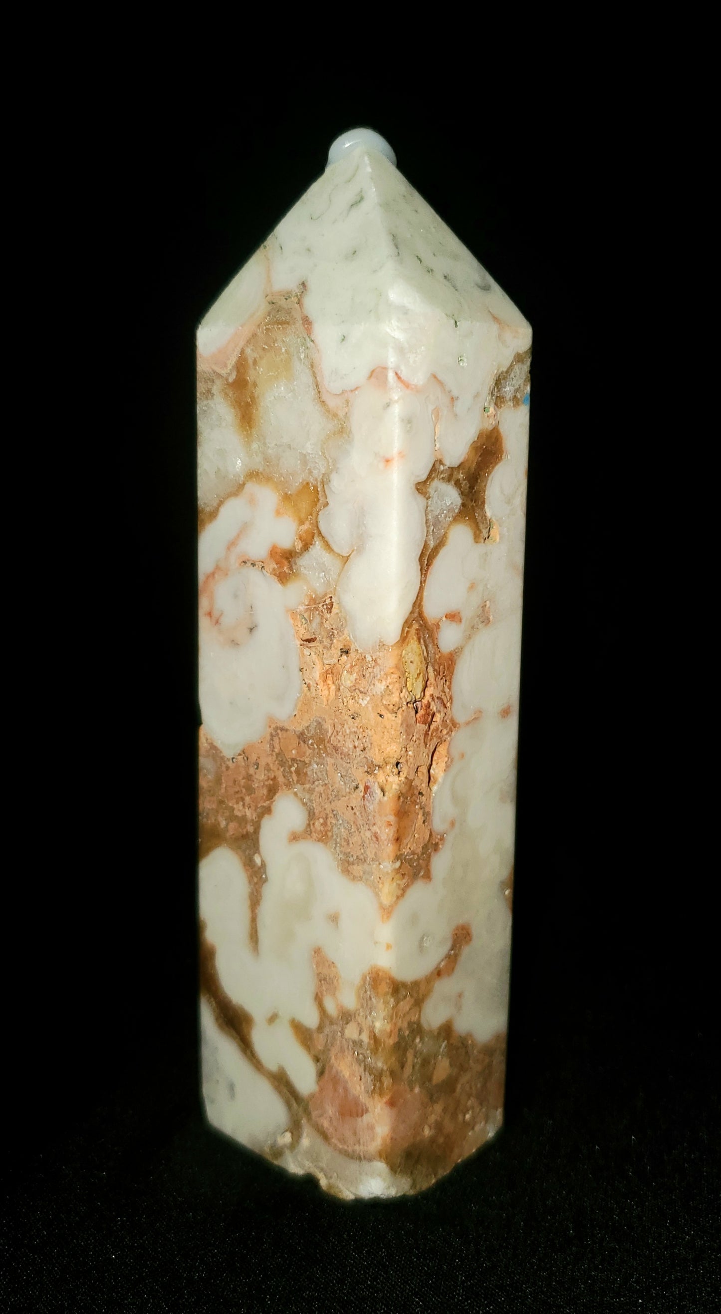 Amber Flower Agate Tower