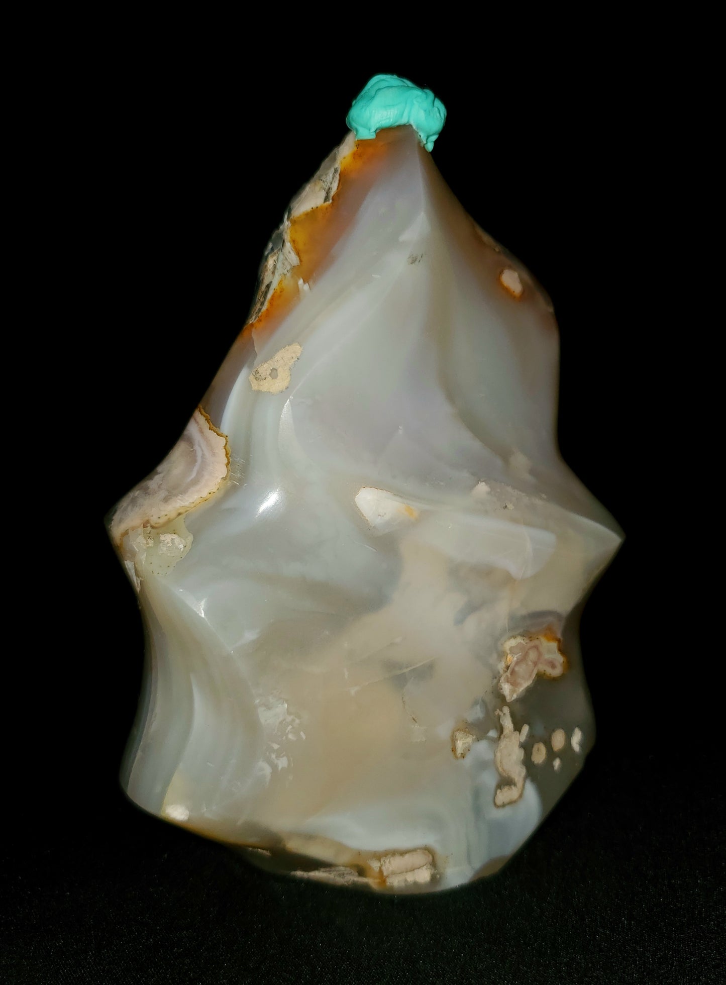 Flower Agate Flame Carving #