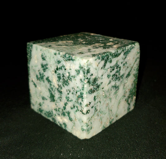 Moss Agate Cube #