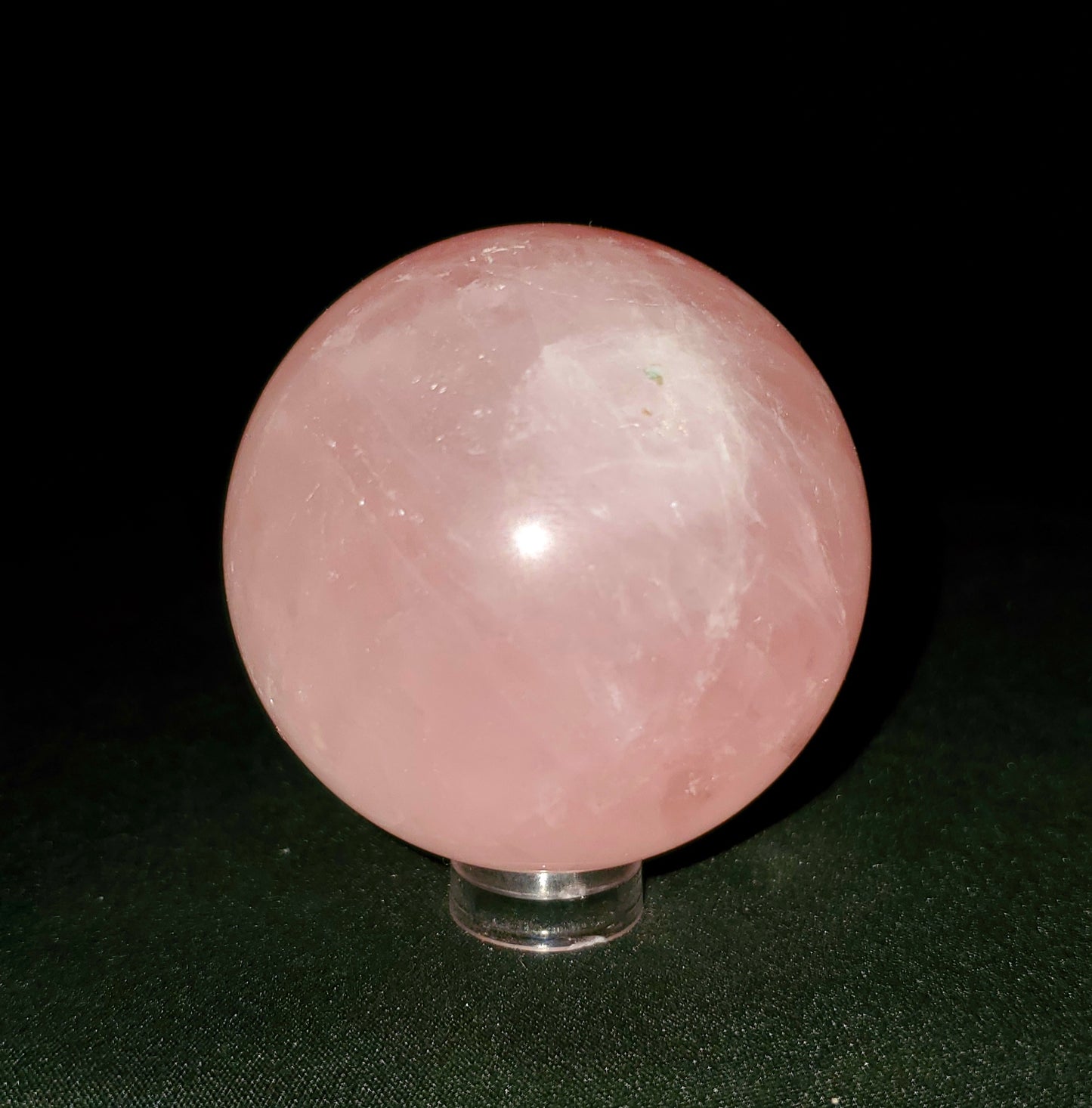 Rose Quartz With Rainbow Sphere #